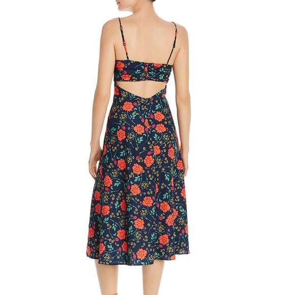 Finders Keepers Hana Midi Dress Navy Floral - Picture 3 of 10